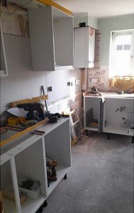 Kitchen fitting during fitting