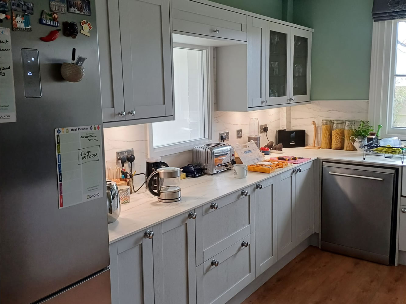 kitchen reconfiguration compact laminate worktops